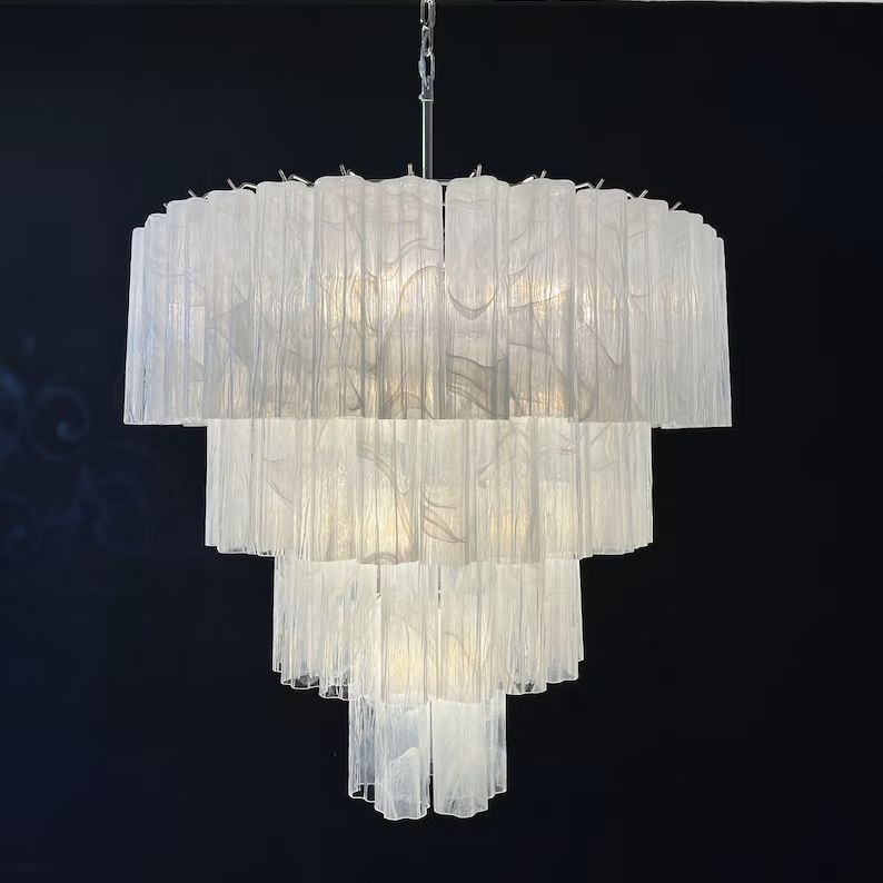 Italy Suspension Lamp Home Decorative Pink Crystal Murano Glass Modern Design Ceiling Chandelier