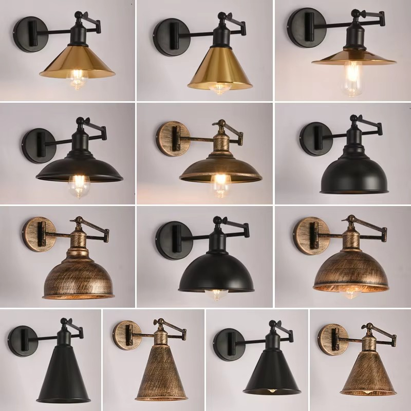 Antique Iron Swing Arm Wall Lamp with Telescopic Folding Us/EU Standard