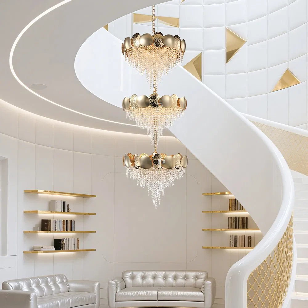 Large Decoration Home High Quality Restaurant Hotel Dining Living Room LED Ceiling Pendant Crystal Luxury Light Modern Chandelier