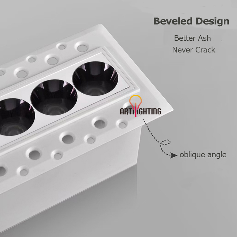 White Retrofit Recessed Rectangular LED Triple Five Heads COB Square Ceiling Light Downlight Gimbal Spot Light 110V-240V 6W 10W