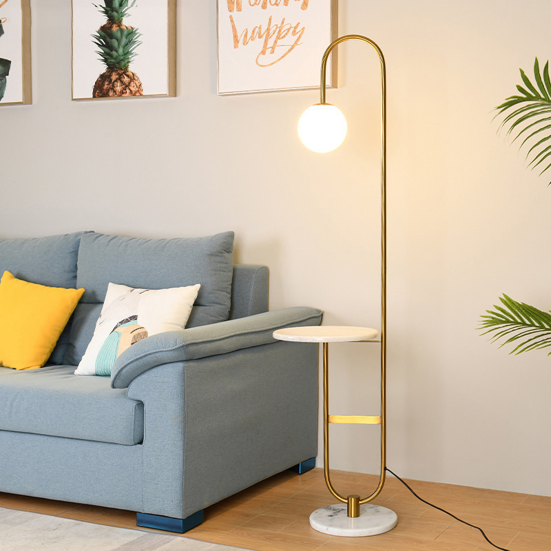 Modern Floor Lamp LED Standing Lamp with Round Table Glass Ball Art Deco Living Room Reading Lights (WH-MFL-89)