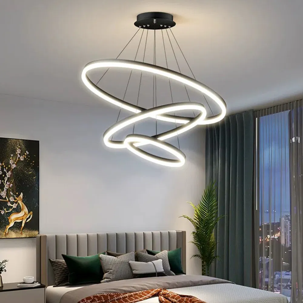 Modern Minimalist Linear LED Chandelier Lighting Bar Restaurant Chandelier Pendant
