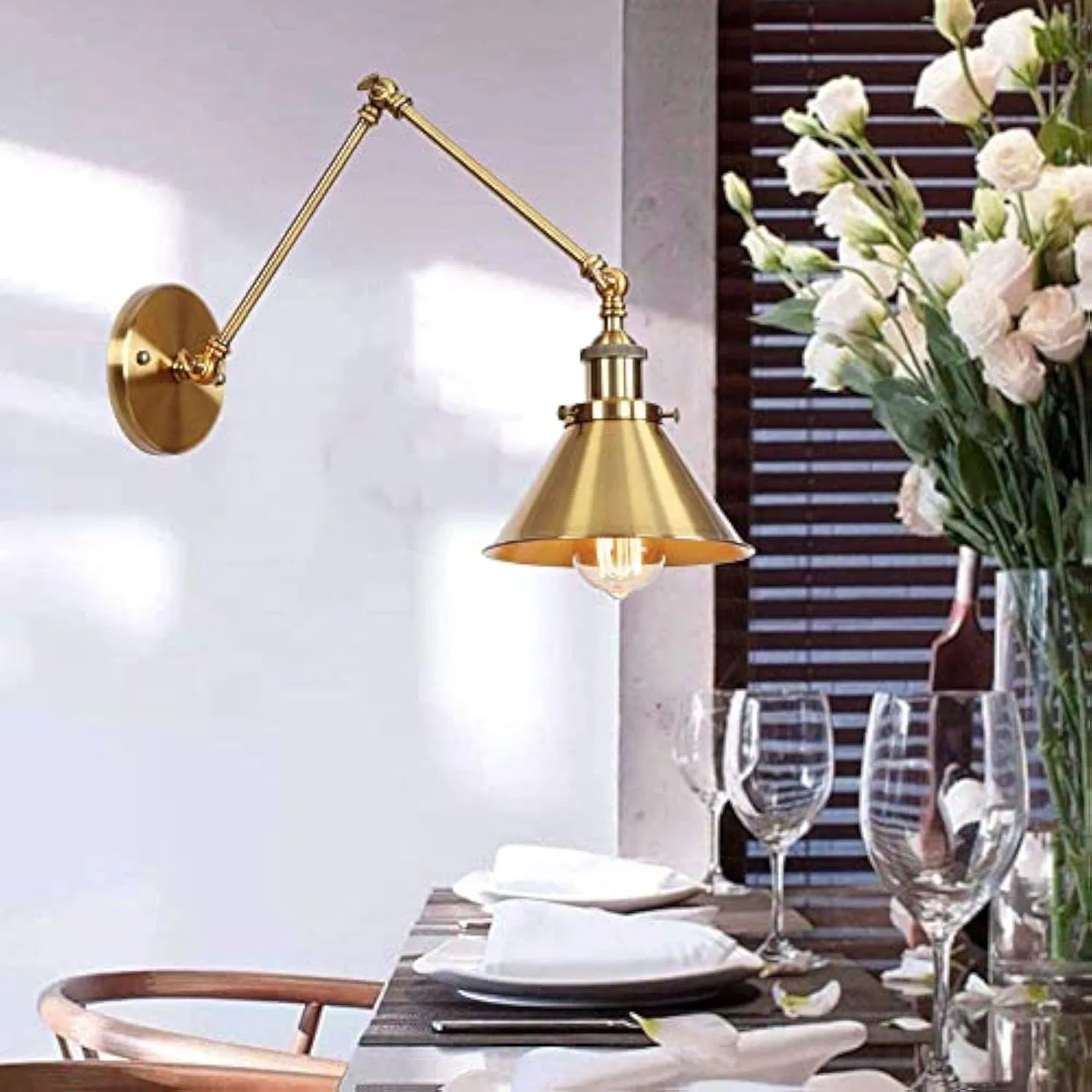 Antique European Style Industrial Metal Wall Sconces LED Light Source Swing Arm Wall Lamp Corridor Lighting Wall Mounted