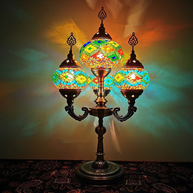 Mediterranean Style Art Deco Turkish Mosaic Table Lamp Restaurant Table Light (WH-VTB-15)
