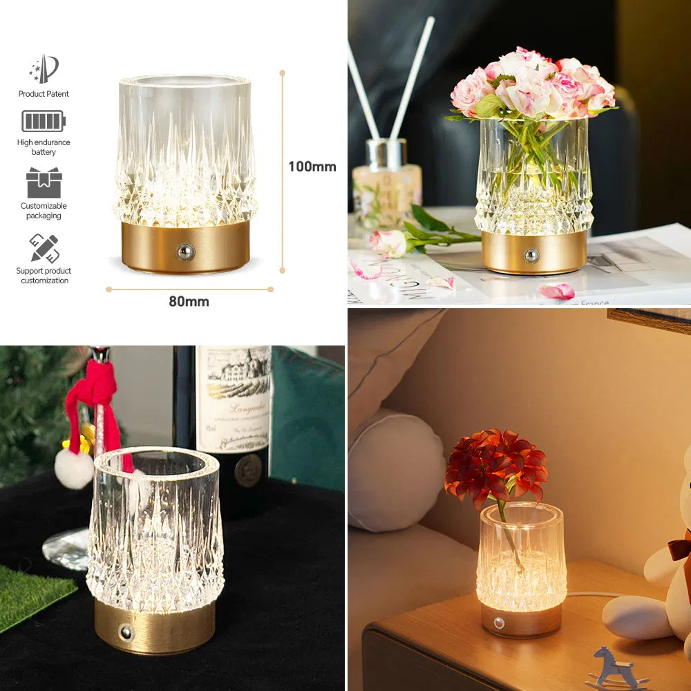 Modern Simple Portable Table Lamp Wireless Warmwhite 3000K Golden Bed Side Art Deco Decoration LED Table Lamp