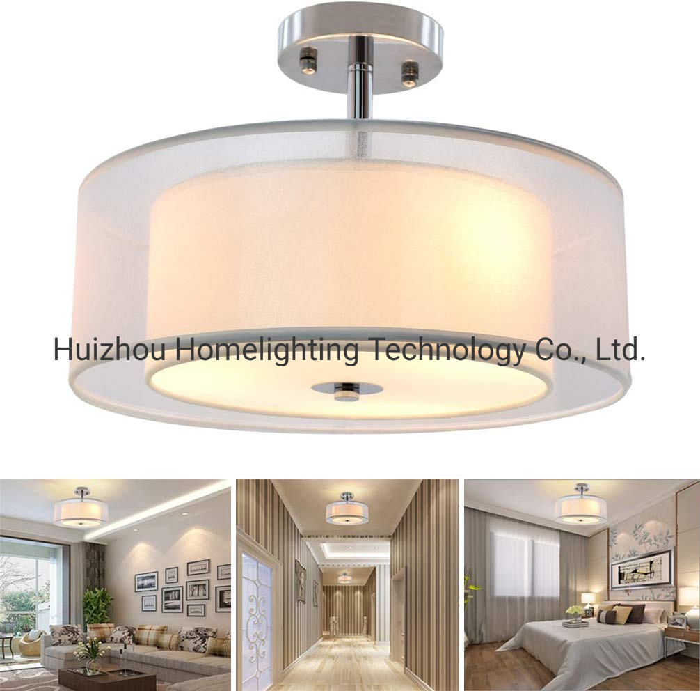 Jlc-Fs15 Modern 2-Tier Semi Flush Mount Lighting Fixture Ceiling Light for Bedroom