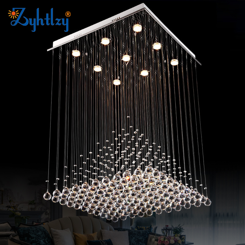 Square Crystal Flush Mount Ceiling Lights for Indoor Home Decor Project Lighting Dining Room 8007