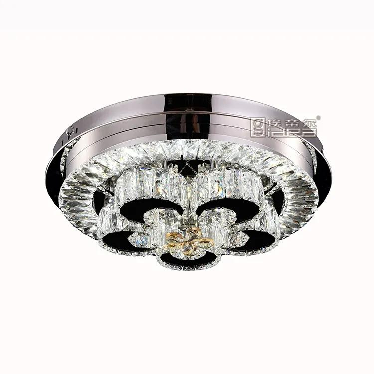 Modern Flush Mount LED Crystal Ceiling Light for Living Room