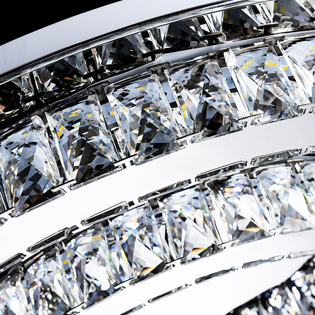 Crystal Chandelier Pendant Light China Sample Available Modern Designed Round Luxury K9 Crystal Chandelier Ring Changing Color LED Chandelier Nordic