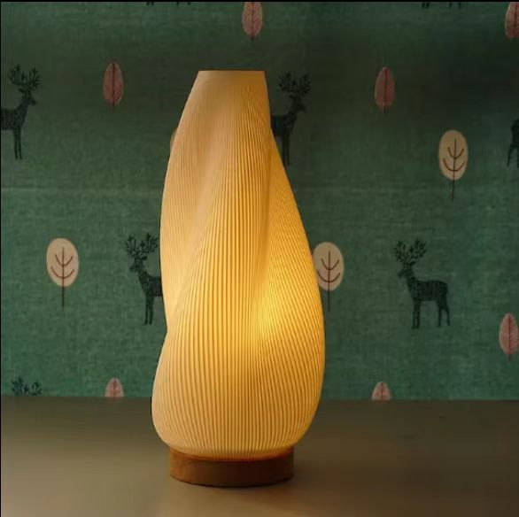 Art Deco 3D Printed Table Lamp for Bedroom Ambiance
