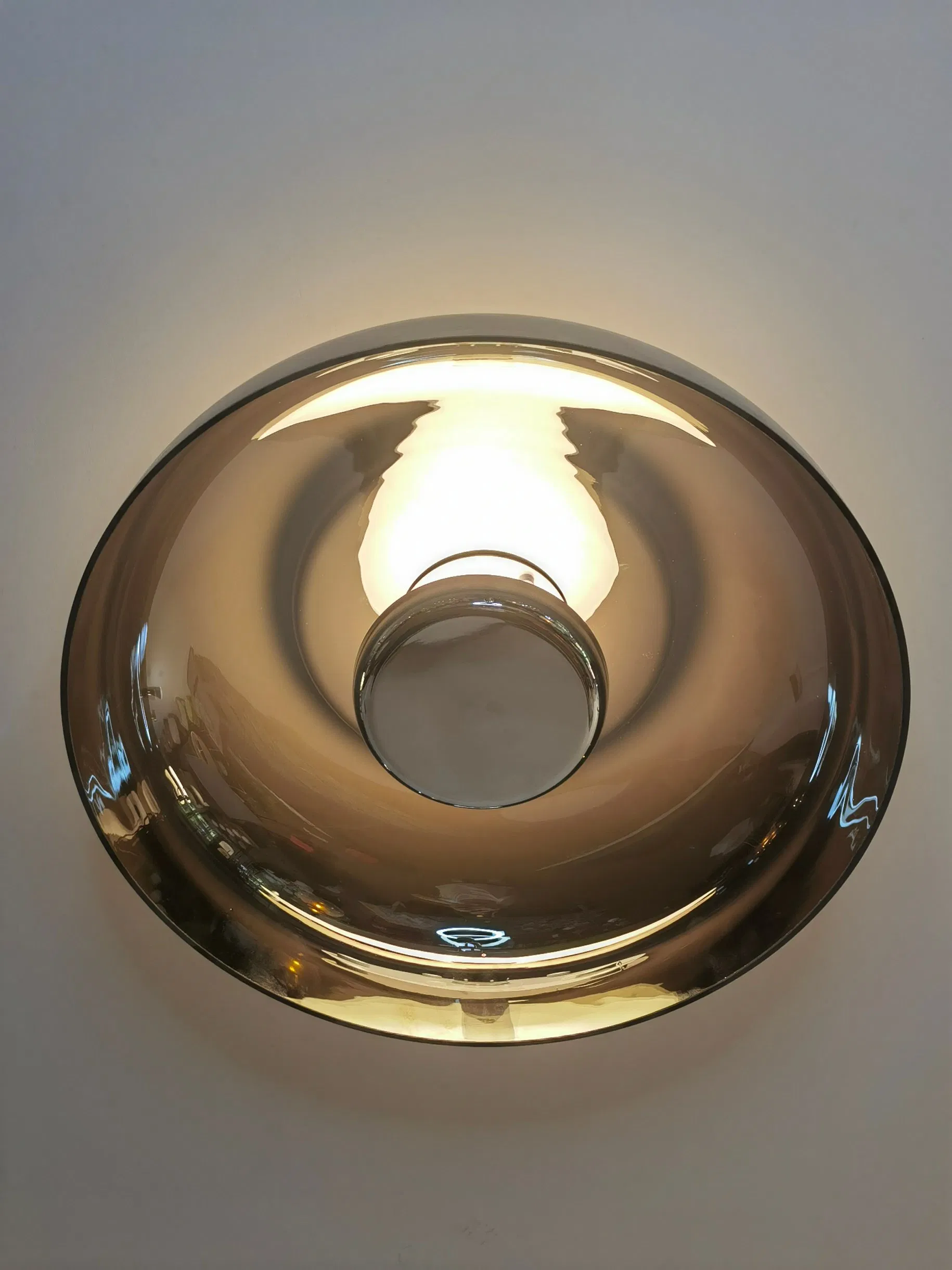 Marine Cruise Ship Oceanview Room Inside Room Suite Flush Mount Smoke Glass Ceiling Light Fixture Designer Luxury Lighting Ceiling Lamps for Bedroom