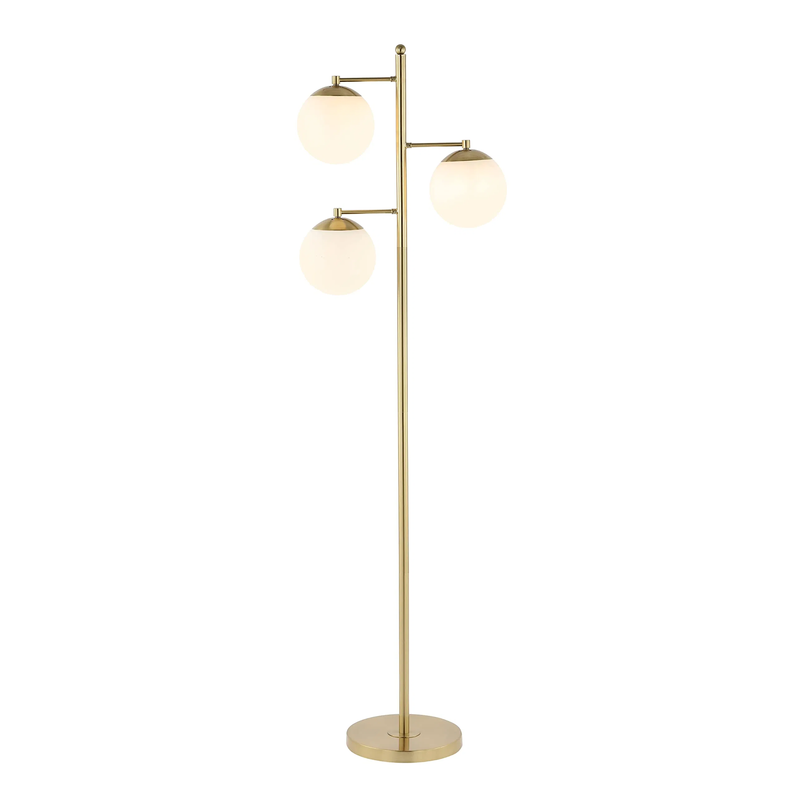 Modern MID-Century Brass Gold Art Deco Tall Pole Floor Lamp