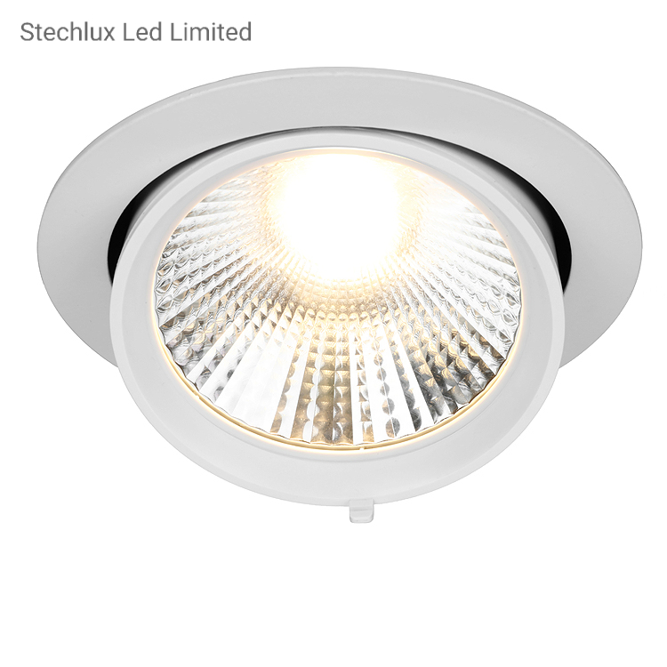 5 Years Warranty 7 Inch Recessed Flicker Free 40W COB LED Gimbal Downlight