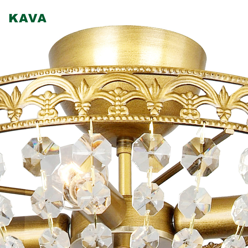 Kava Lighting Weddidng Glamour Crystal Semi Flush Mount Ceiling Light