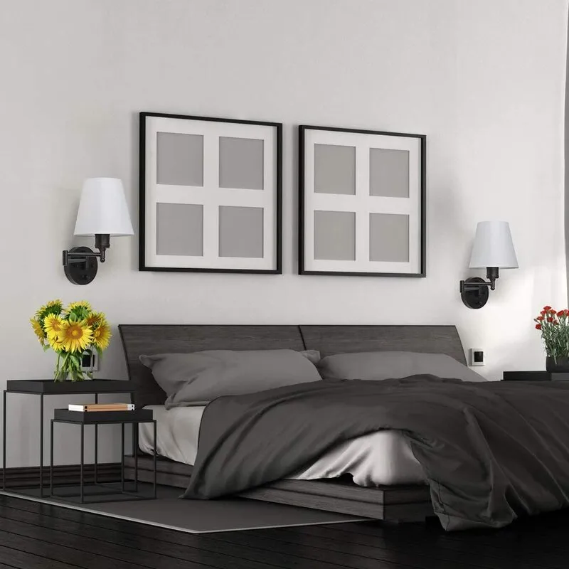 Wall Light Black Swing Arm Wall-Mounted Lamps