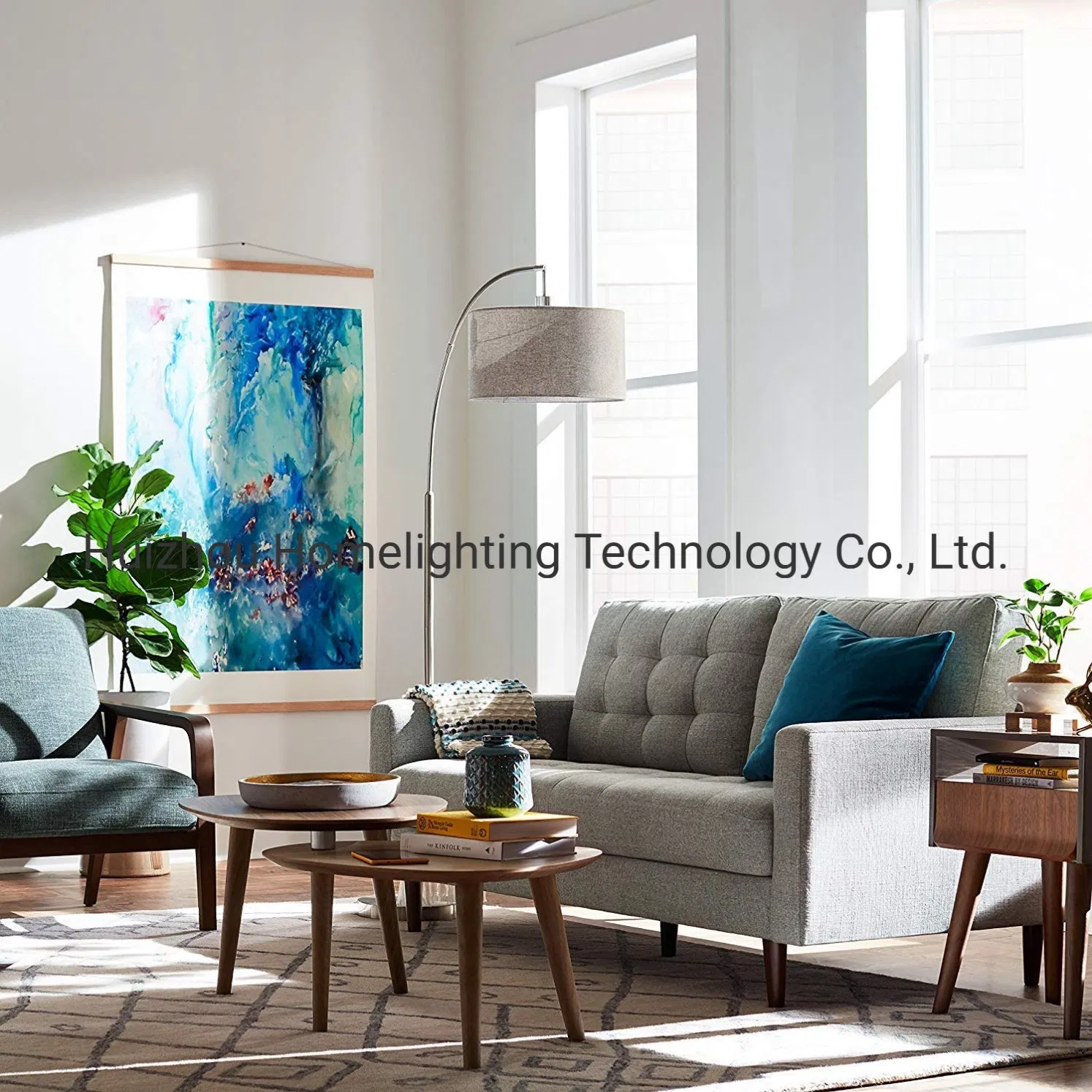 Jlf3080 MID Century Modern Arched Fishing Floor Lamp for Living Room