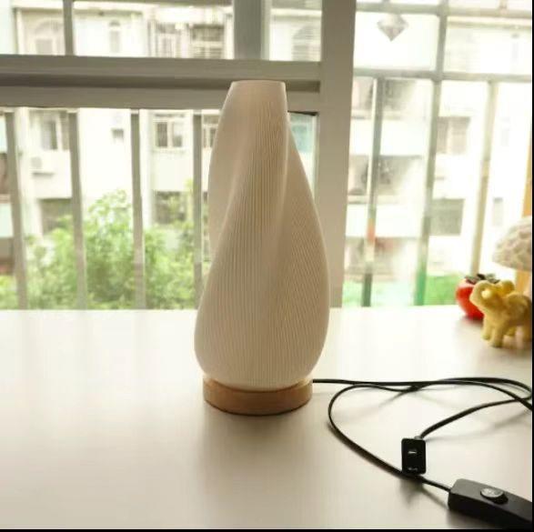 Art Deco 3D Printed Table Lamp for Bedroom Ambiance