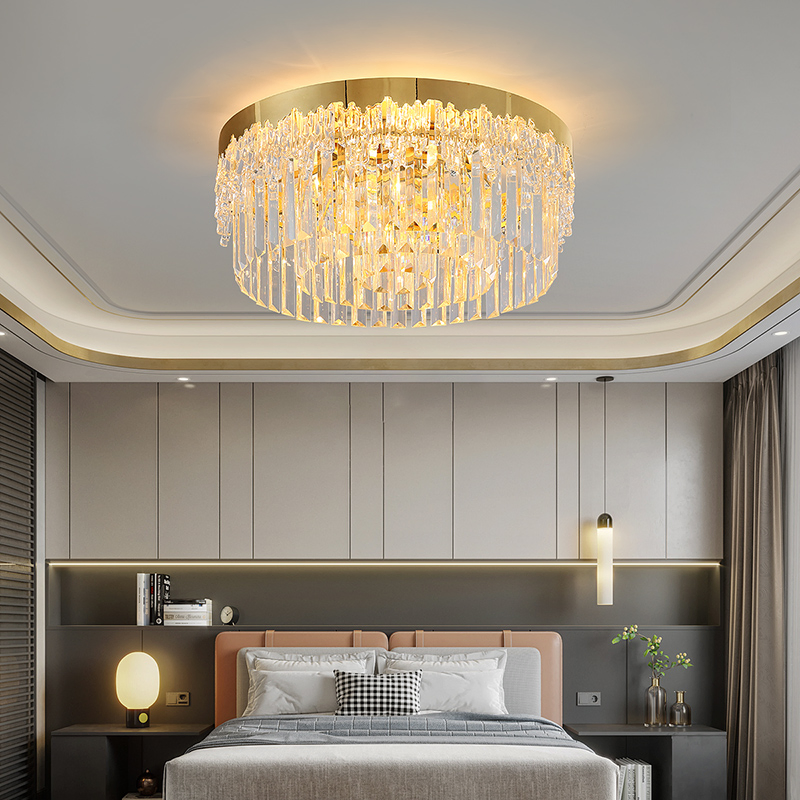 Stainless Steel Gold Lighting Modern Polished Round LED Flush Mount Ceiling Light Fixture (WH-CA-89)