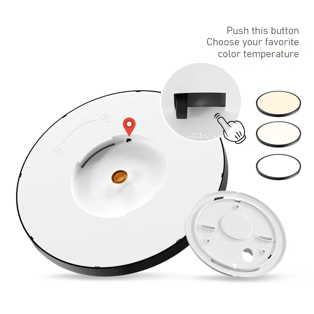 Ultra Thin 3CCT Changeable 24W 9" Slim Switch Control Round Tri-Proof Flush Mount LED Ceiling Light