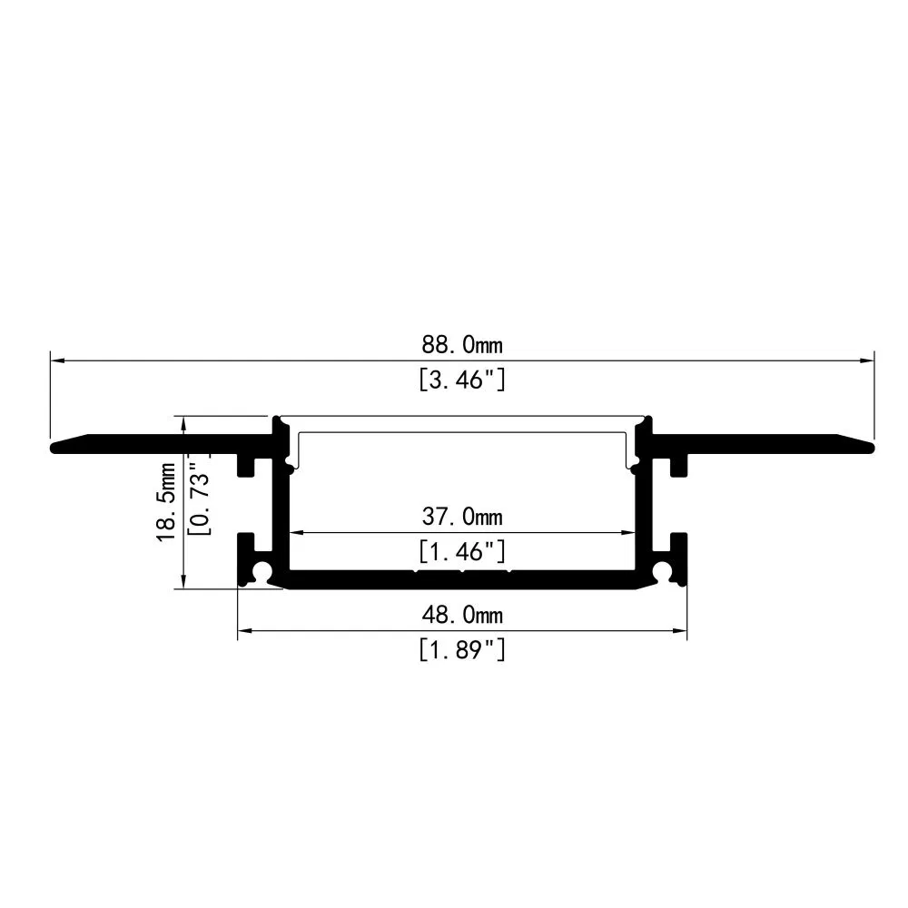 88mm * 18mm Minimalist Design Drywall Plaster Linear Light Trough Decorative First Choice
