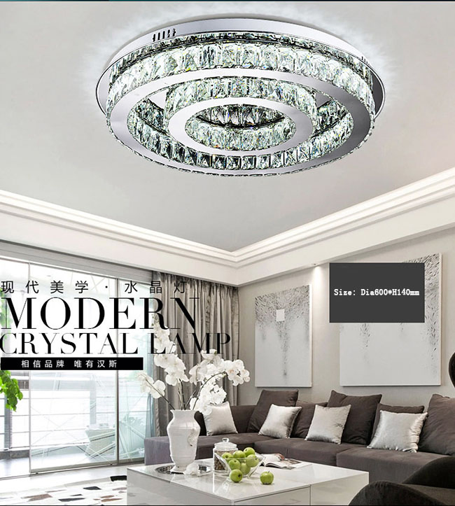 Crystal Chandelier Pendant Light China Sample Available Modern Designed Round Luxury K9 Crystal Chandelier Ring Changing Color LED Chandelier Nordic