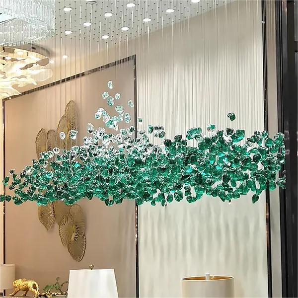 Luxury Style Indoor Decoration Hotel Lobby Staircase Villa LED Modern Ring Crystal Chandelier