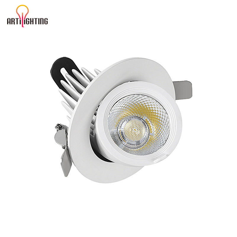 Superior Quality CRI90 Color Adjustable Recessed Spotlights COB Trunk Down Light LED Gimbal Downlight