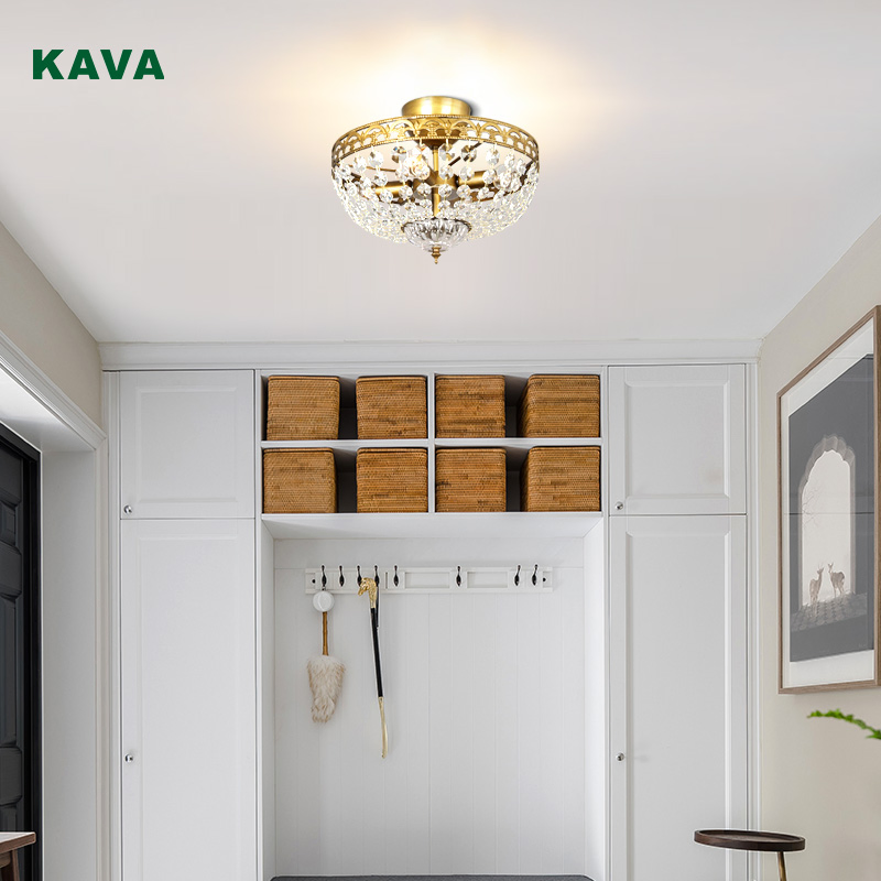 Kava Lighting Weddidng Glamour Crystal Semi Flush Mount Ceiling Light