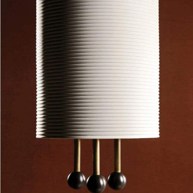 Modern Nordic Simple Linear Solid Brass White Frosted Glass Hanging Lighting Coffee Shop Living Room Pendant Lamp