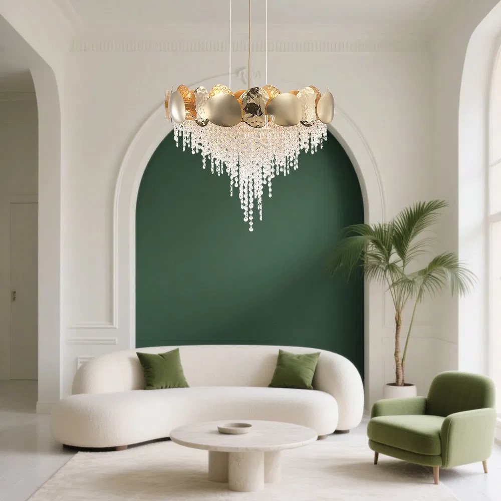 Large Decoration Home High Quality Restaurant Hotel Dining Living Room LED Ceiling Pendant Crystal Luxury Light Modern Chandelier