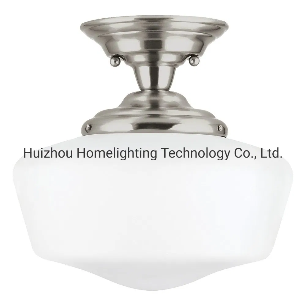 Jlc-H24 One-Light Semi-Flush Mount Ceiling Light with Satin White Glass