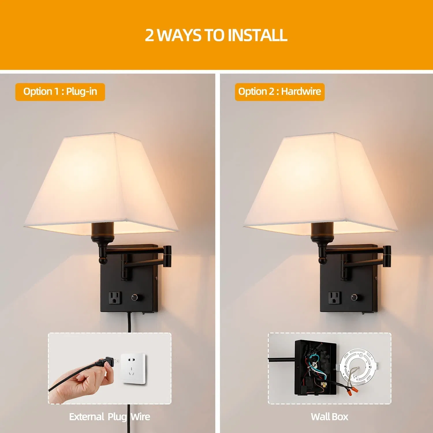 Jl-504 Swing Arm Wall Lamp, Modern Wall-Mounted Electrical Light