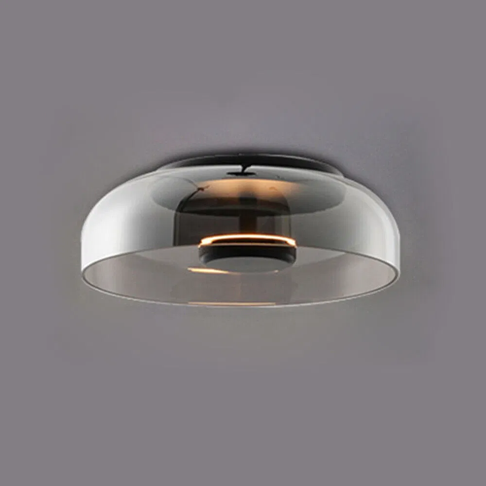 Marine Cruise Ship Oceanview Room Inside Room Suite Flush Mount Smoke Glass Ceiling Light Fixture Designer Luxury Lighting Ceiling Lamps for Bedroom