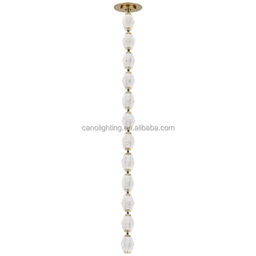 Bar Linear Glass Collier Pendant Light Modern Minimalist Cafe Showroom Restaurant Decoration Black Metal Brass Pendant Light