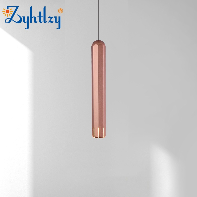New Design Minimalist Linear Tube LED Pendant Lamp for Restaurant Kitchen Colored Decorative Pendant Light (ZY-D074)