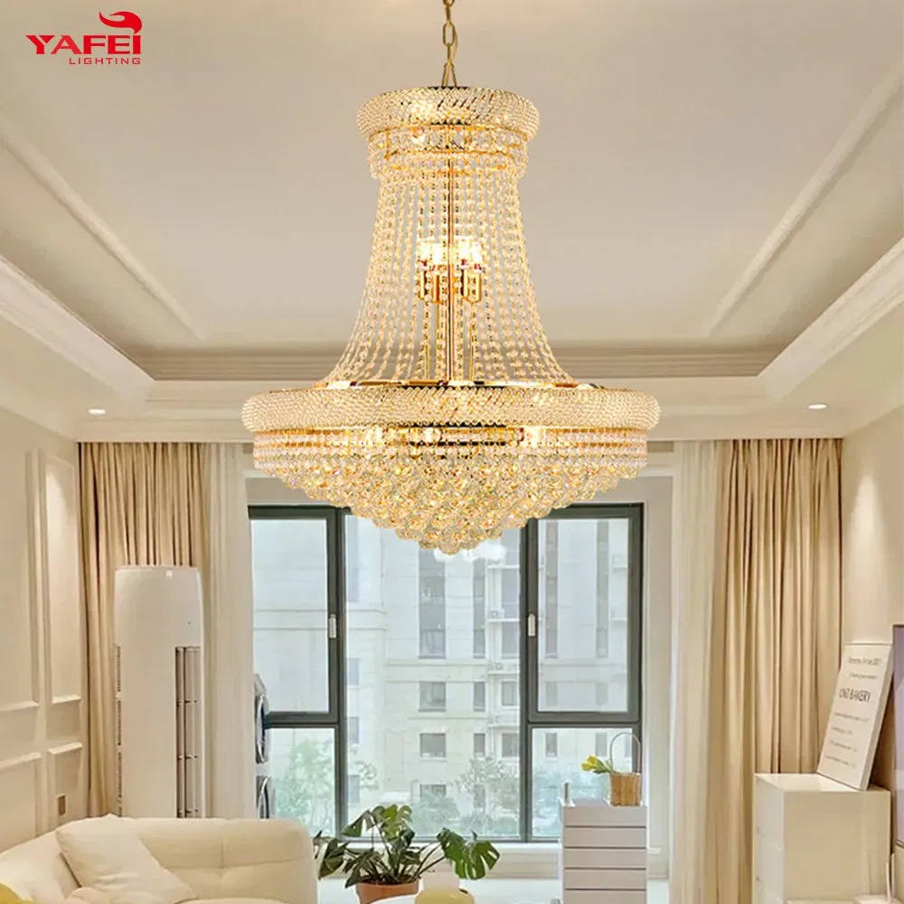 Modern Gold Color Hotel Lighting Luxury Crystal Pendant Light Chandelier