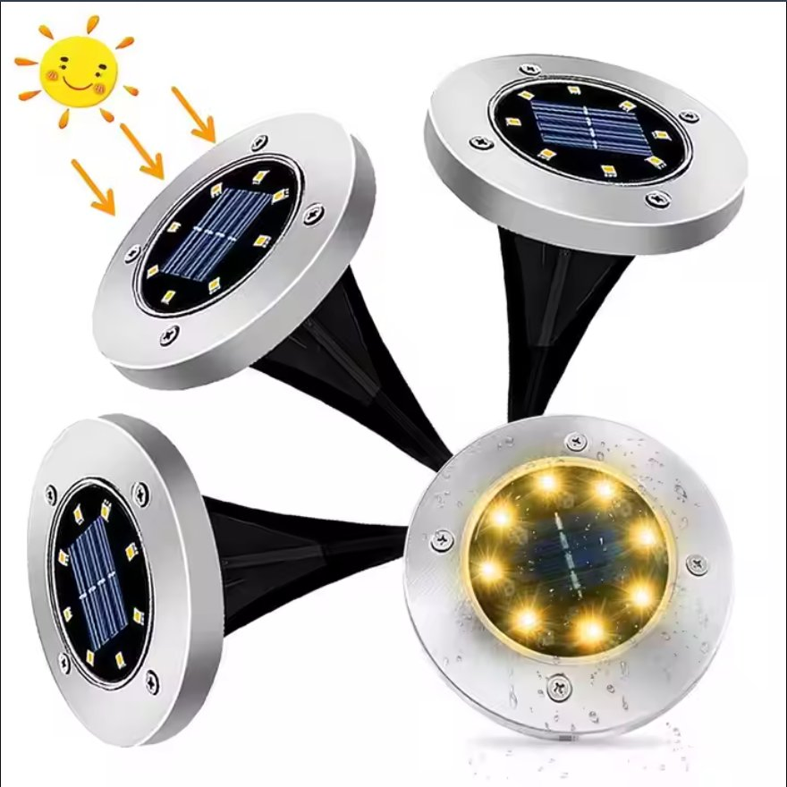 Hot Sale 8 LED Solar Floor Lamp Control Landscaping Garden Solar Ground Lights for Lawn Pathway Yard Solar Power LED Light Lamp