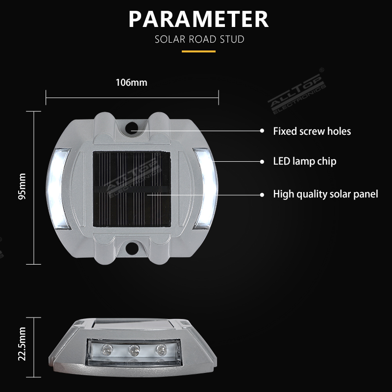 Solar Highway Spike Lights Deck Ground Marker Waterproof Outdoor Warning Step Lights