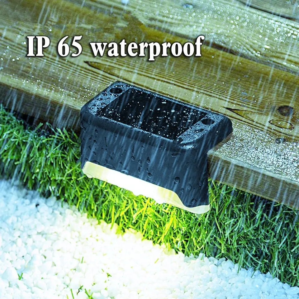 Waterproof Garden Solar Outdoor Yard Deck Light LED Patio Lights Stair Solar Lamp Balcony LED Steps Lights Street Solar Powered Fence Stair Step