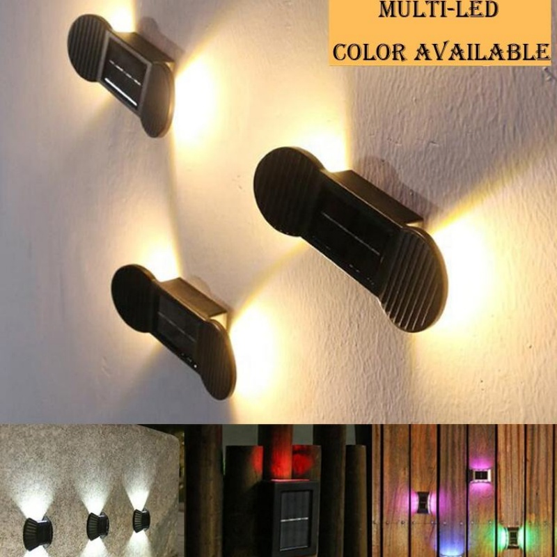 Warm White Patio Doors Fence Deck Garden Lighting Waterproof Small Step Lamp Outdoor Solar up and Down Wall Lights