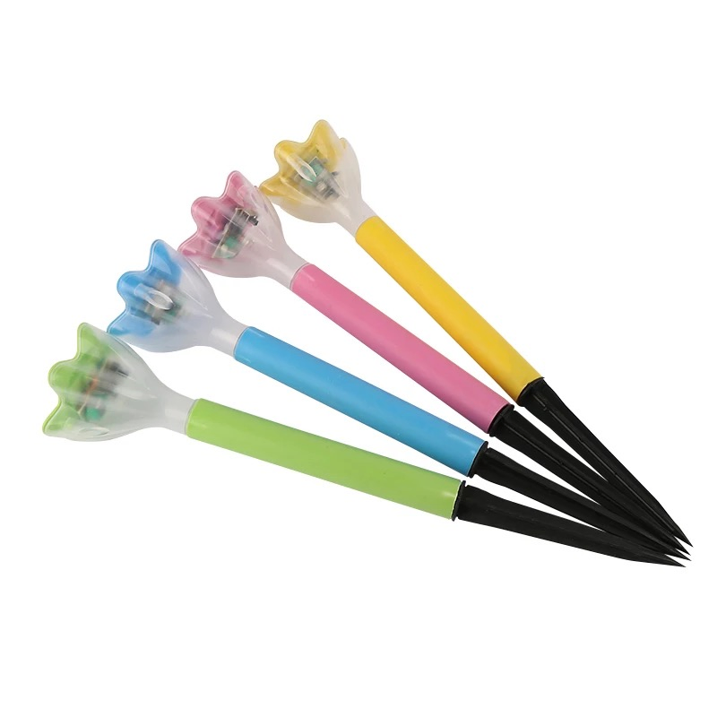 Plastic Flower Shape Lawn Lamp Holiday Decoration Spike Solar Power Garden Lights