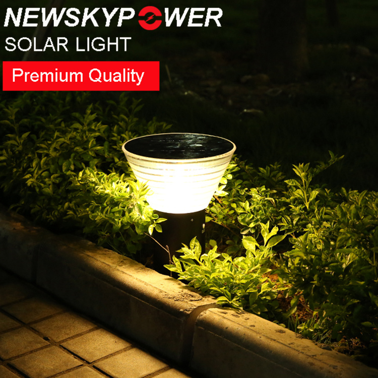 Unique Design Outdoor Waterproof Solar Fence Post Lights Main Gate Pillar Light Villa Garden Park Bollard Solar Post Top Landscape Lamp