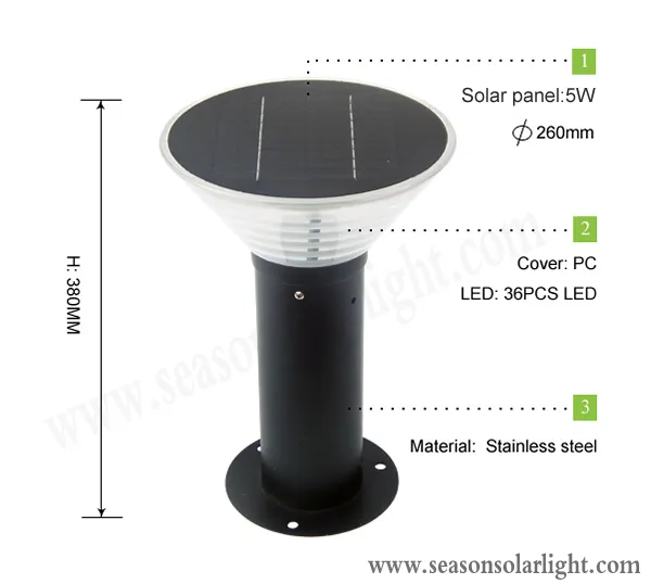 Black color solar light