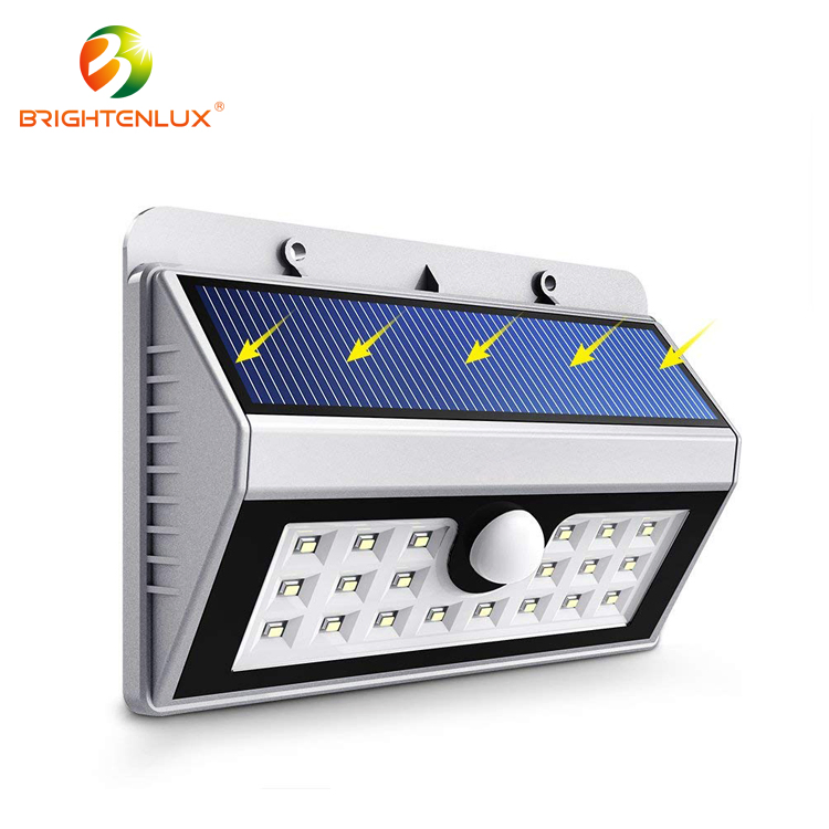 Brightenlux 1000 Lumen Wedge 8 LED Outdoor Security Motion Solar Sensor Wall Light