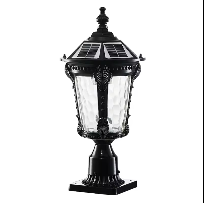 IP65 Waterproof Aluminum Modern Landscape Outdoor Main Gate Pillar LED Solar Power Garden Light