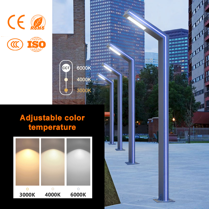 Solar Street Light Villa Square Garden Pole Light Outdoor Post Top LED