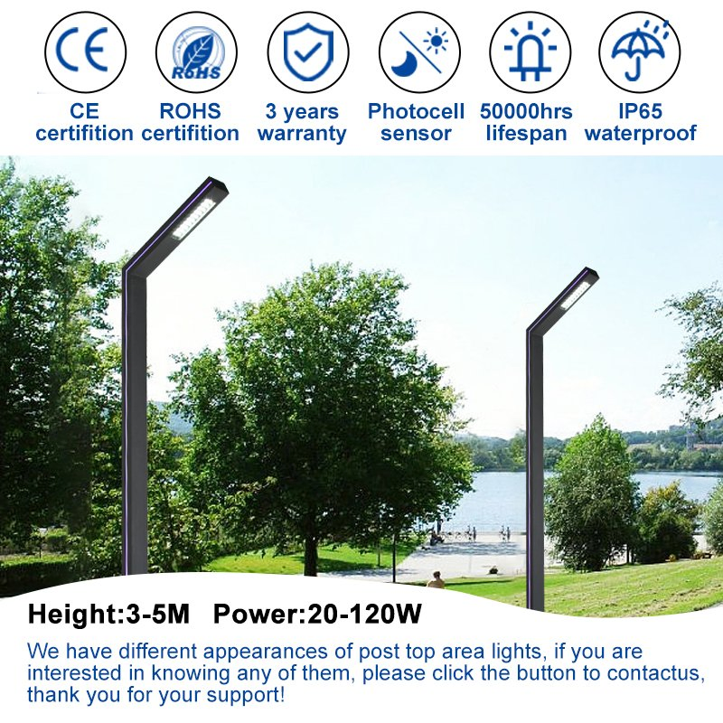 Solar Street Light Villa Square Garden Pole Light Outdoor Post Top LED