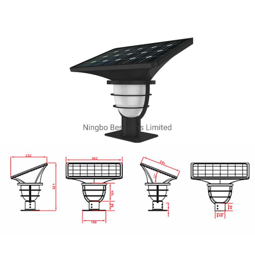 Waterproof Garden Handrail Decoration Outdoor Gate Post Solar Pillar Light