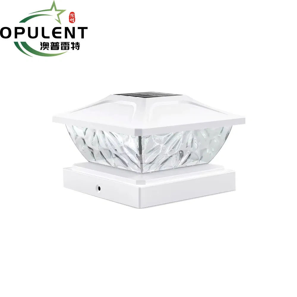 RGB Modern Solar Pillar Light Opulent Square Post Caps Waterproof Outdoor Gate Top Light Lawn Columns Deck Columns for Courtyard