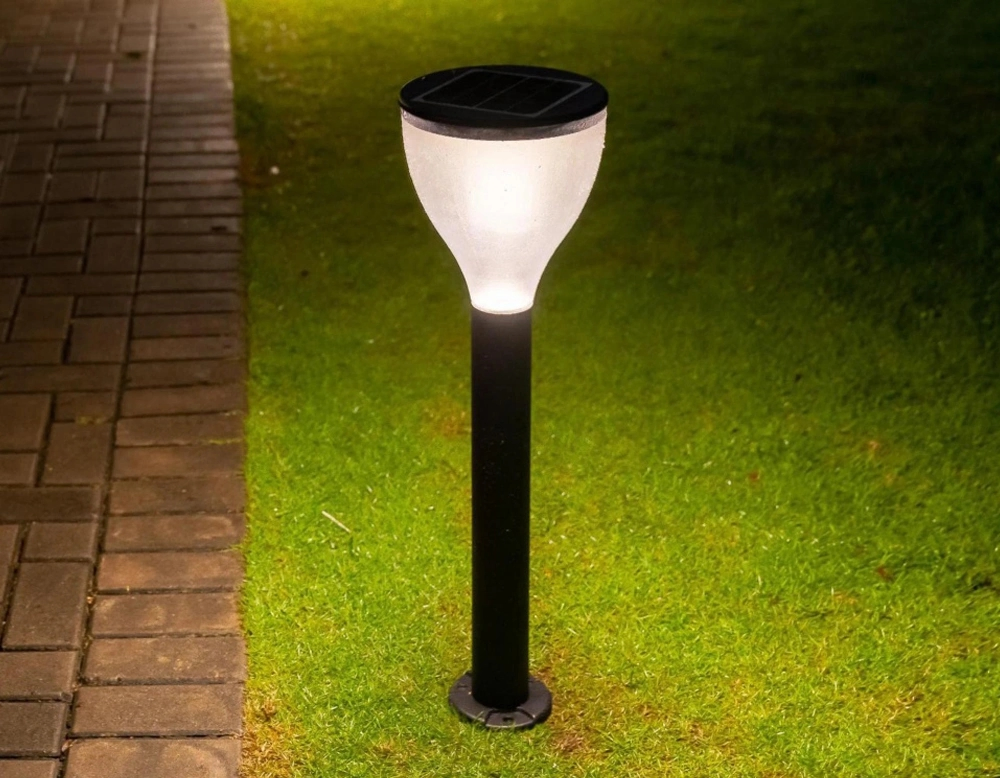 Sunlight Powered Pole on Top Security Lamp Post Lighting Solar Outdoor Path Way Decking Source Waterproof Road Street 5W 40W Round COB LED Garden Spike Light
